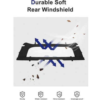Roll-Up Zippered Rear Dust Windscreen for Can-Am Defender (2016–2026)