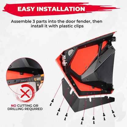 Metal Lower Door Panel Insert Kit, Black for Polaris RZR Pro XP, RZR Pro R & RZR Turbo R