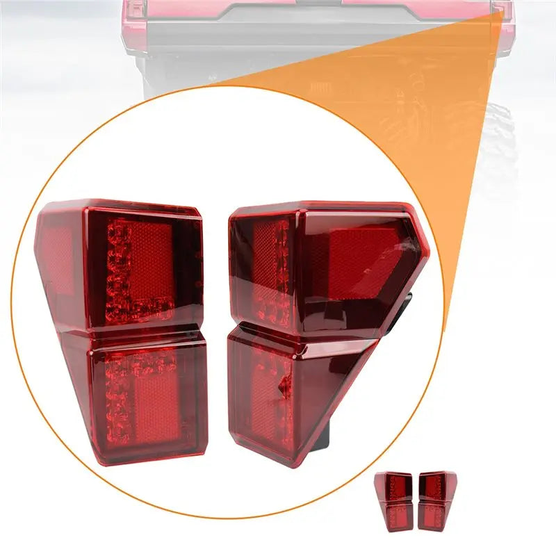 12V LED Taillights with Brake and Turn Signal for Polaris Ranger XP 1000 (2017–2025)