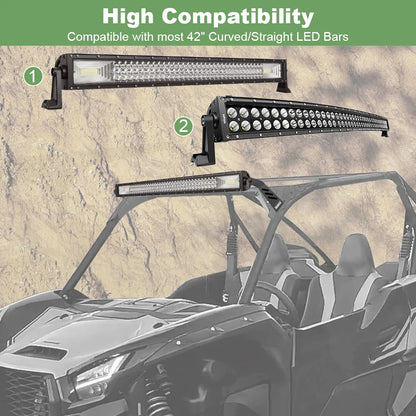 Roof Mount Brackets for 42-Inch LED Light Bar for Kawasaki Teryx KRX 1000 (2020–2024)