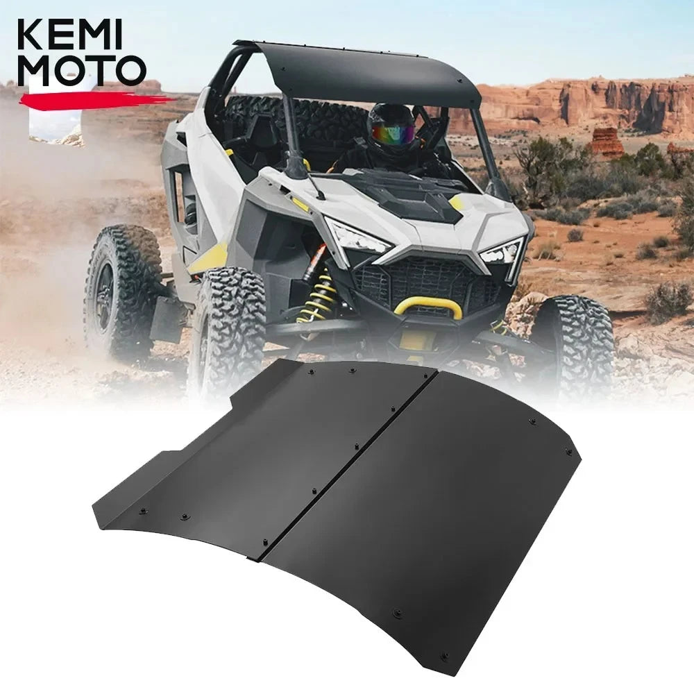 KEMIMOTO Black Aluminum Roof Top with Sun Visor for Polaris RZR Pro R (2022–2025)