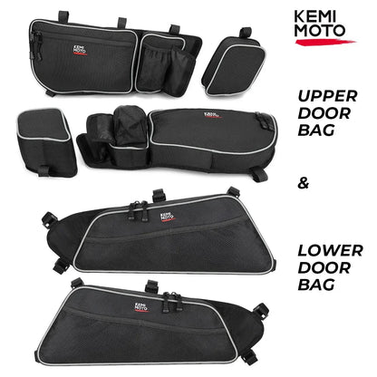 Upper and Lower Front Door Storage Bags with Knee Pad for Can-Am Maverick X3 (2017–2025)