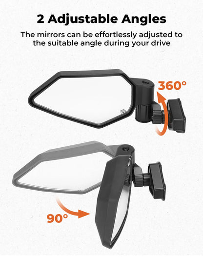 Auto-Reset Folding Side Mirrors, Shatterproof Glass for Can-Am Maverick R (2024–2025)