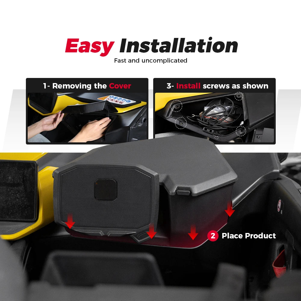Magnetic Rotatable Tablet Mount with Storage Box for Can-Am Maverick R (2024–2025)