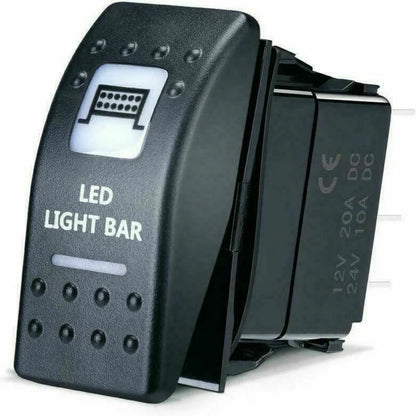 LED Light Bar Rocker Switch, White Backlight for Can-Am Maverick X3, Commander & Defender