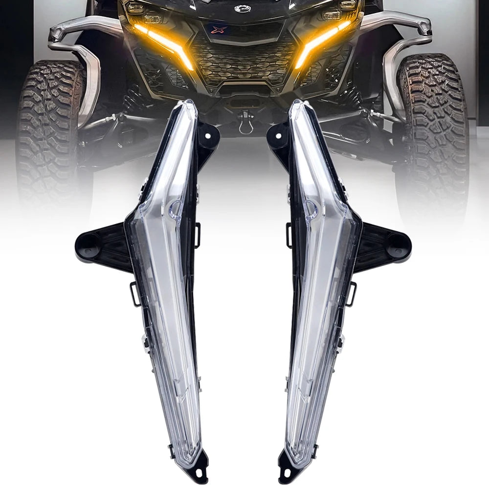 LED Front Fang Lights with DRL and Turn Signals for Can-Am Maverick R (2024–2026)