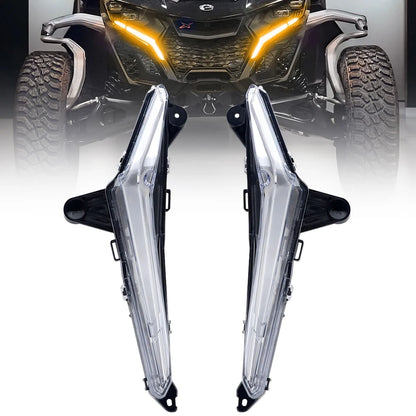 LED Front Fang Lights with DRL and Turn Signals for Can-Am Maverick R (2024–2026)