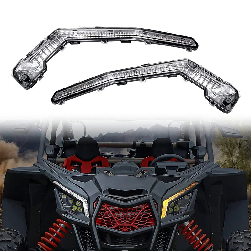 Front LED Signature Light Assembly with Flash Mode for Can-Am Maverick X3, Maverick Trail & Maverick Sport