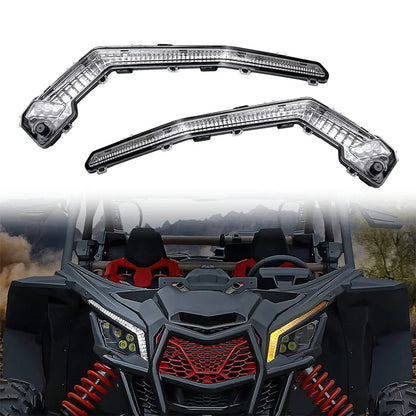 Front LED Signature Light Assembly with Flash Mode for Can-Am Maverick X3, Maverick Trail & Maverick Sport