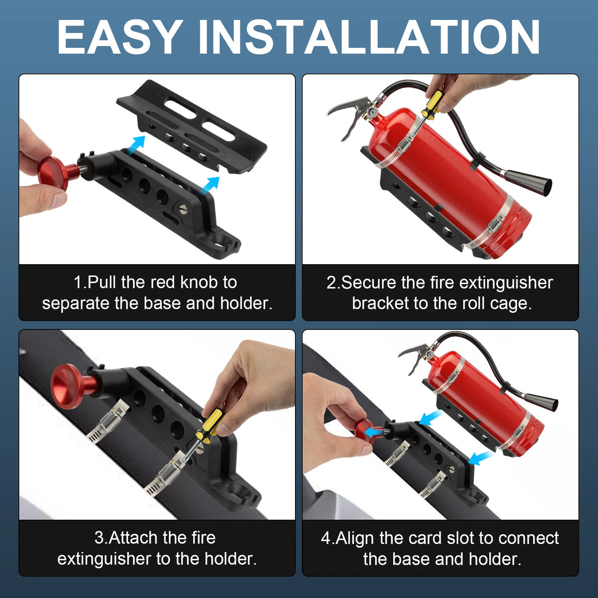 Quick-Release Fire Extinguisher Mount Kit, Red for UTV & SXS