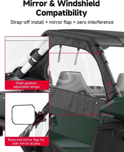 Soft Door Enclosure Panels with Roll-Up Clear Windows for Can-Am Commander (2021–2026)