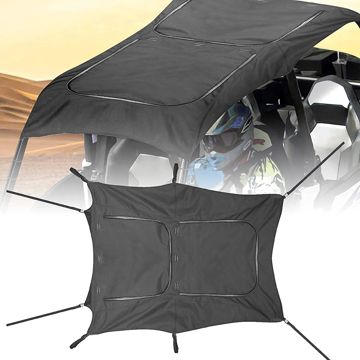 Convertible Soft Top Roof, 4-Seater for Polaris RZR 900, RZR XP 1000 & RZR XP Turbo