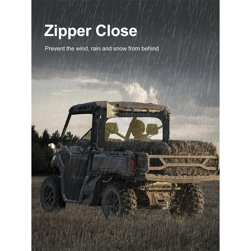 Roll-Up Zippered Rear Dust Windscreen for Can-Am Defender (2016–2026)