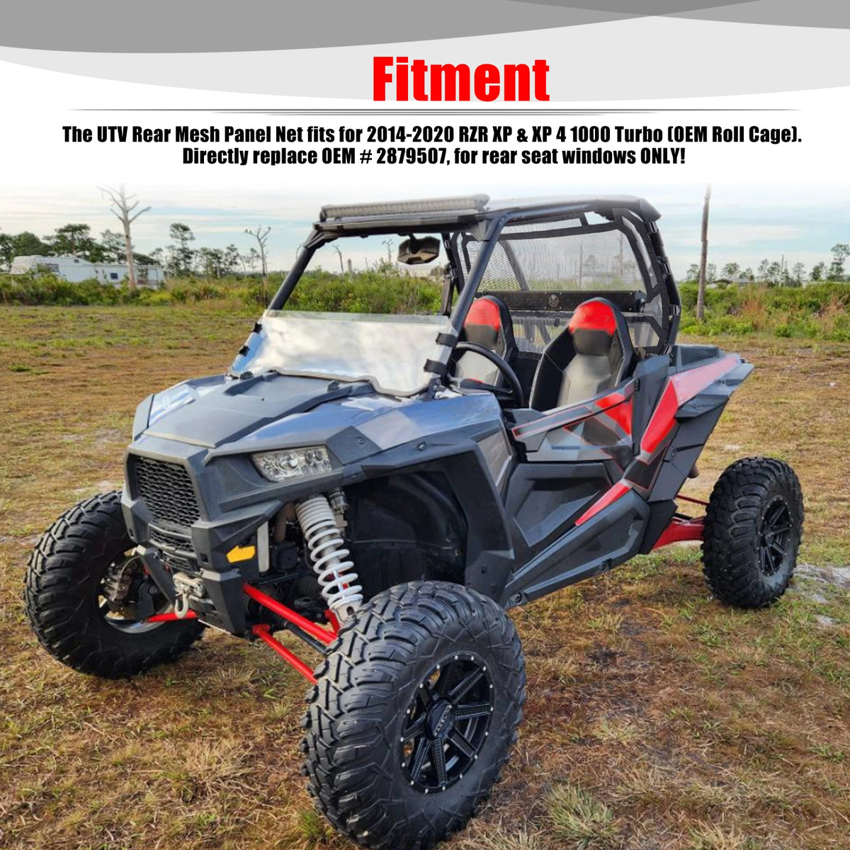 Rear Window Airflow Mesh Sun Shade for Polaris RZR XP 1000 & RZR XP Turbo