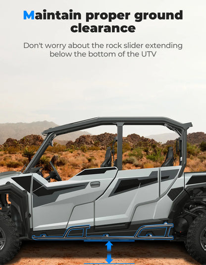KEMIMOTO Steel Rock Sliders Nerf Bars, 4-Seat for Polaris General (2017–2026)