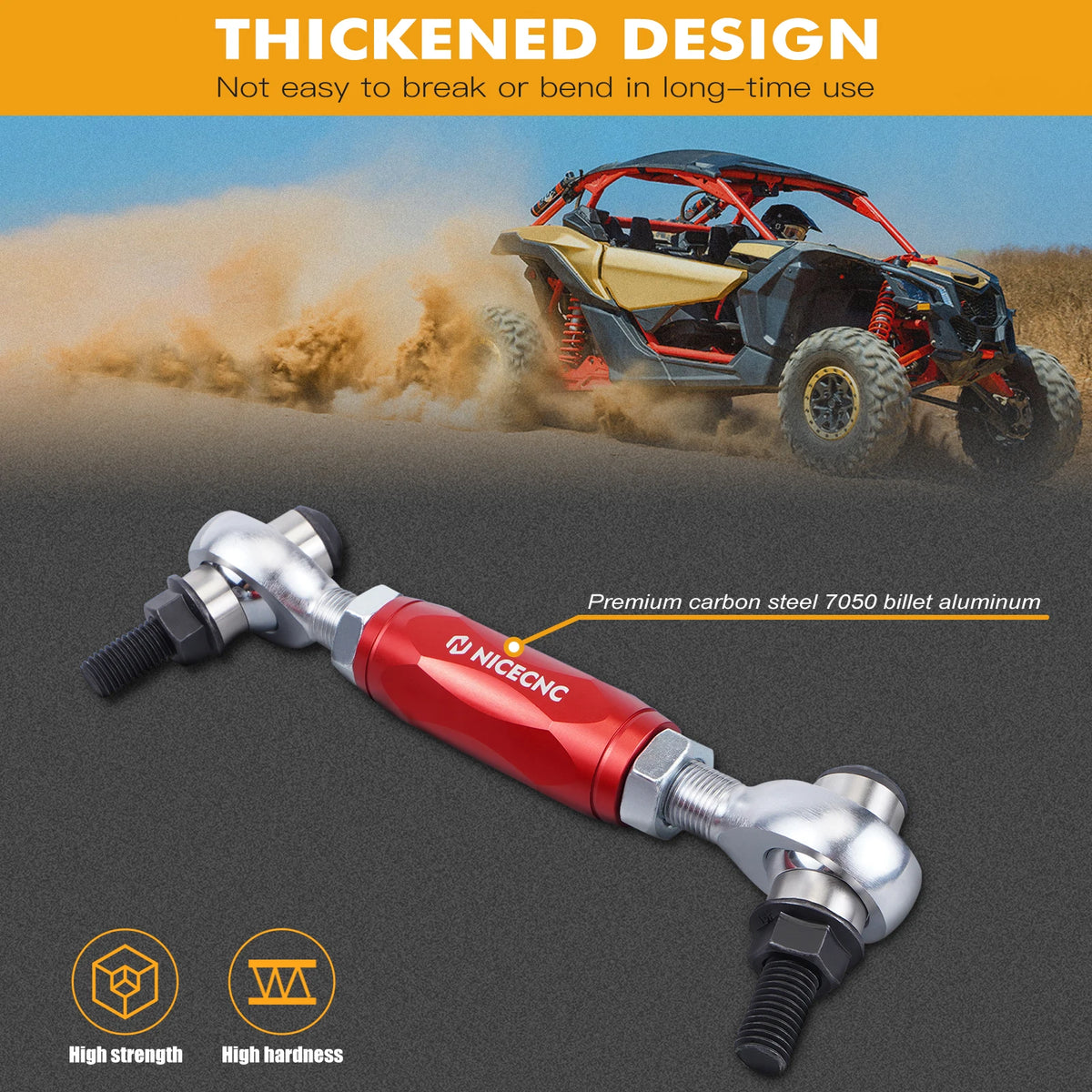NICECNC Aluminum Front & Rear Sway Bar Links for Can-Am Maverick X3 (2017–2023)