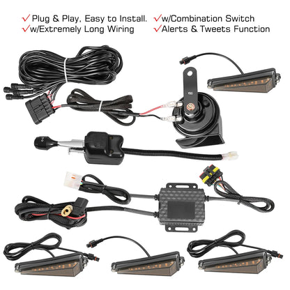Turn Signal Horn Kit with Lever Column Switch & Hazard for UTV & SXS