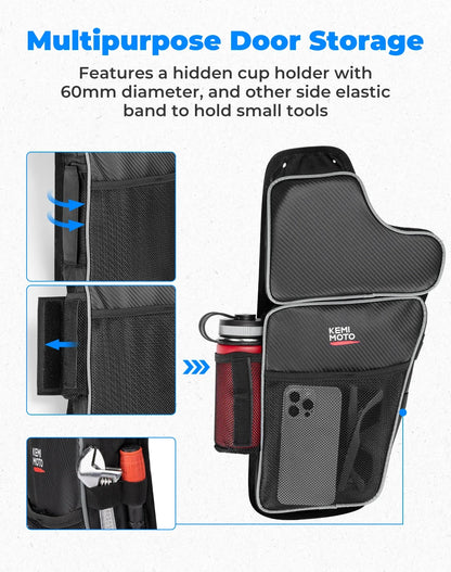 Front Lower Door Storage Bags with Knee Pads (Pair) for Polaris General (2016–2026)