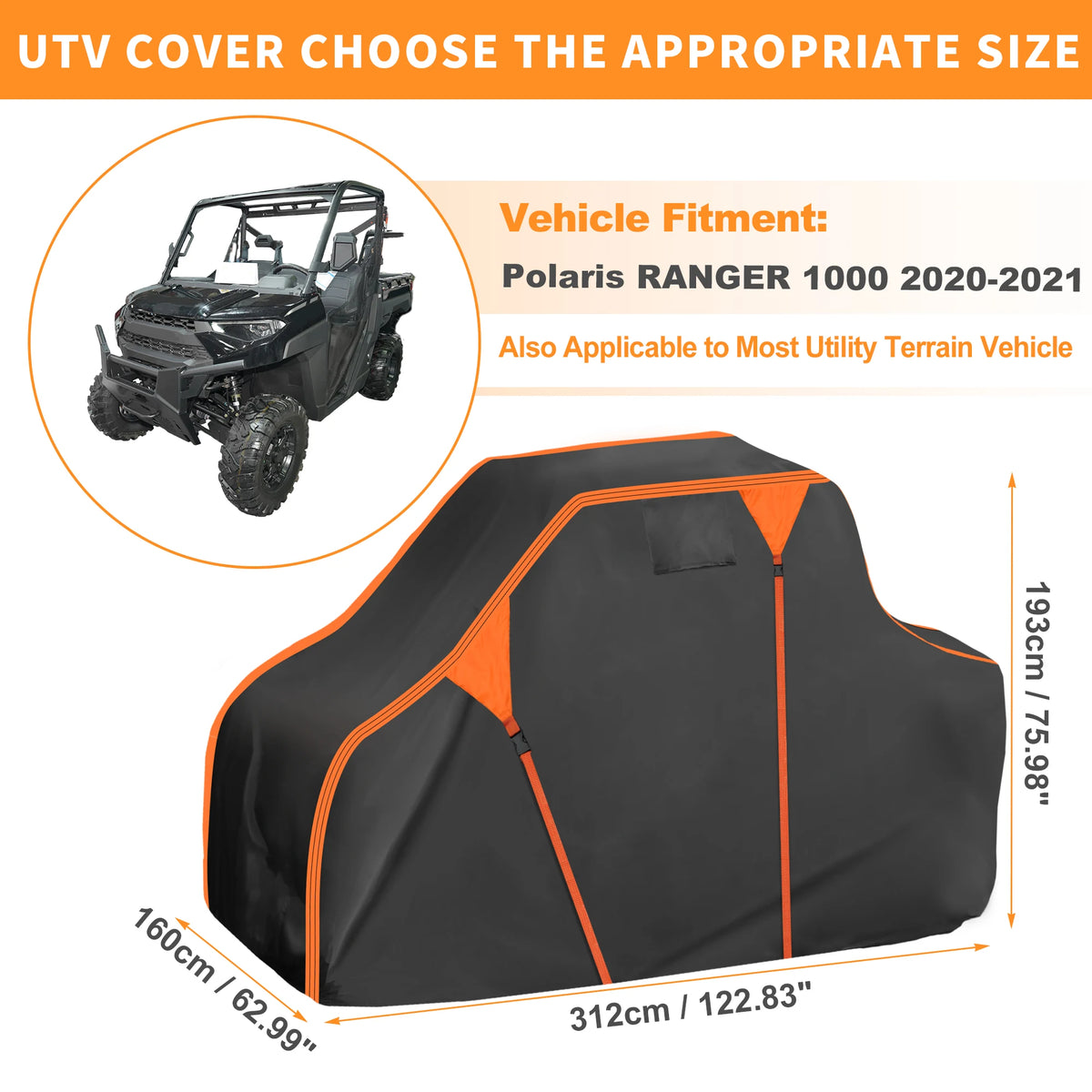 Waterproof Side-by-Side Storage Cover for Polaris Ranger 1000 (2020–2021)