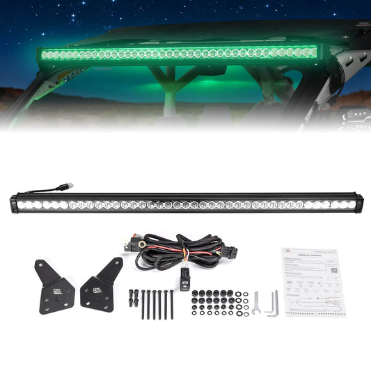 50-Inch 390W RGB LED Light Bar with Brackets and Wiring for Can-Am Maverick R & Maverick X3