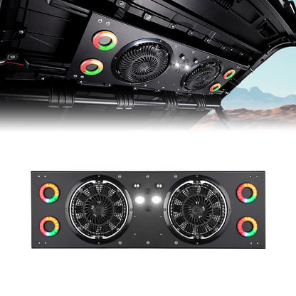 Dual 8-Inch Cab Cooling Fans with Dome Light for UTV & SXS