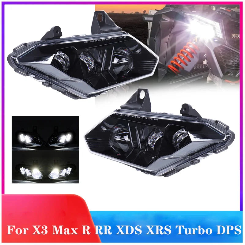 LED Headlight Assembly, High/Low Beam for Can-Am Maverick X3 (2017–2021)