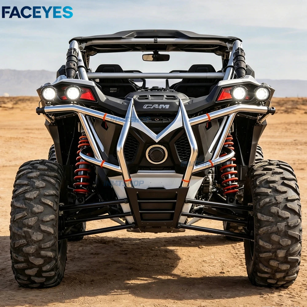Metal Rear Bumper Crush Bar, 52mm Tube, Black for Can-Am Maverick X3 (2017–2024)