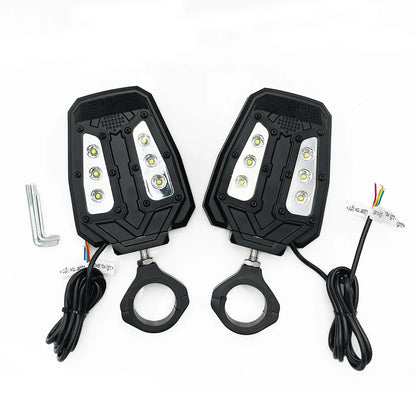 Adjustable Side Mirrors with LED Lights, 1.75–2 Inch Clamp for UTV & SXS