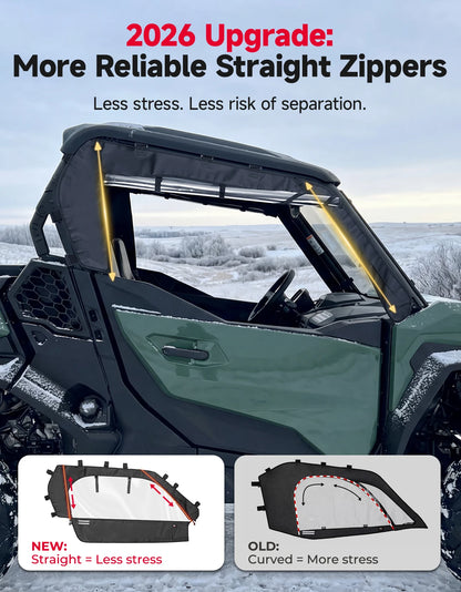 Soft Door Enclosure Panels with Roll-Up Clear Windows for Can-Am Commander (2021–2026)