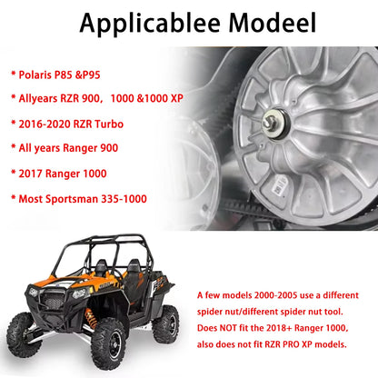 Complete Primary & Secondary Clutch Compression Tool Kit for Polaris RZR 900, RZR XP 1000 & More