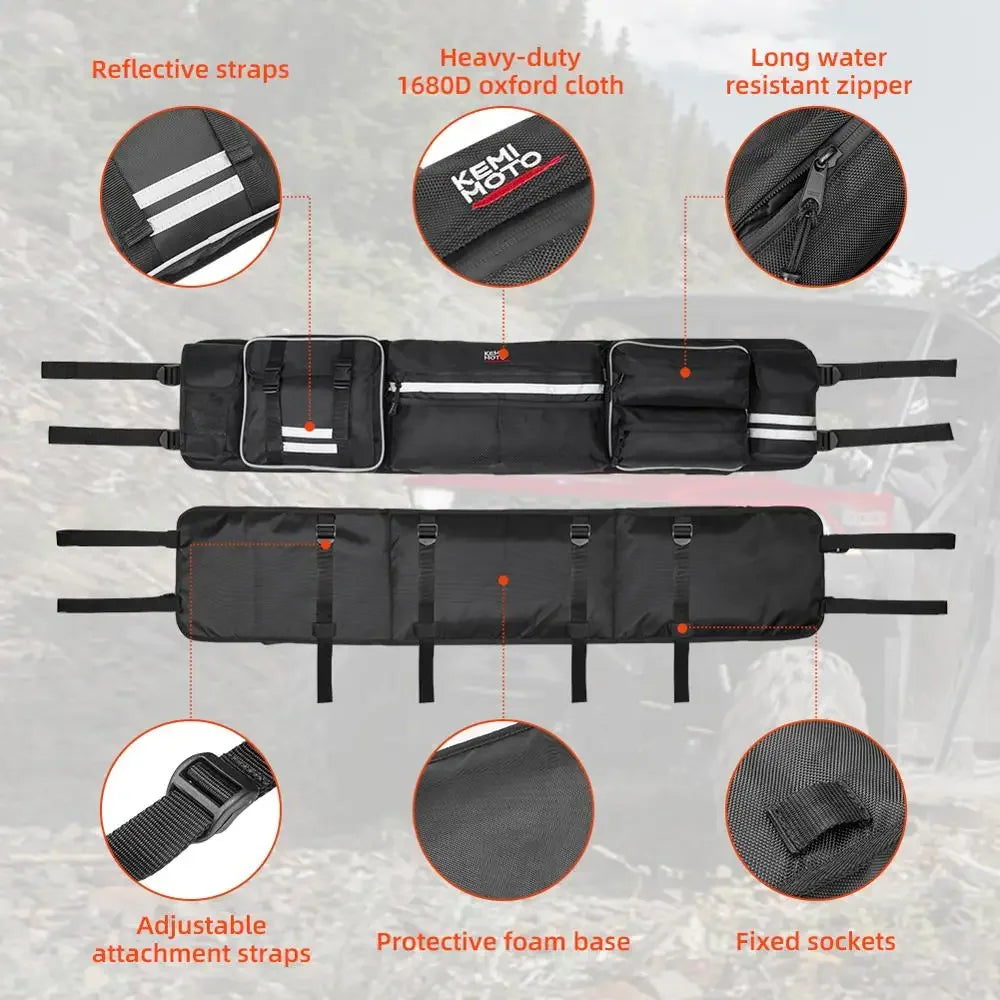 Roll Cage Rear Zipper Storage Gear Bag for UTV & SXS