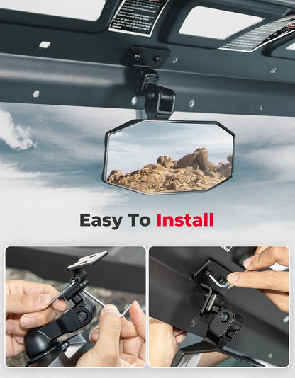 Convex Center Rear View Mirror for CFMOTO UForce 1000, Polaris Ranger XP 1000 & More