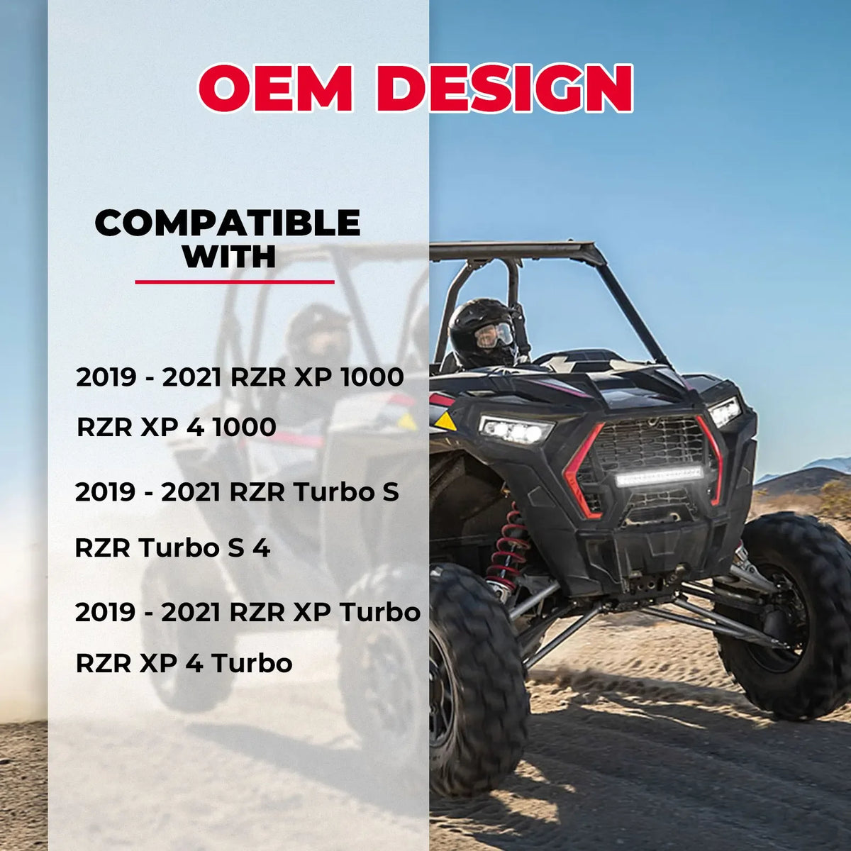 Front Lower Mesh Grille with LED Lights for Polaris RZR XP 1000 & RZR XP Turbo