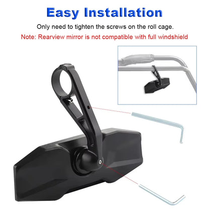 Convex Center Rearview Mirror Replacement for Polaris General, RZR XP 1000 & More