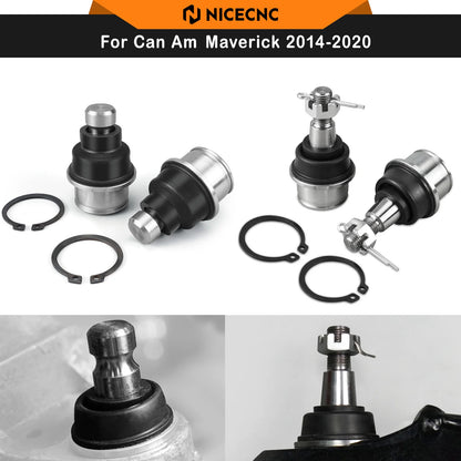 NICECNC Upper and Lower Ball Joint Kit for Can-Am Maverick X3, Maverick Trail & Defender