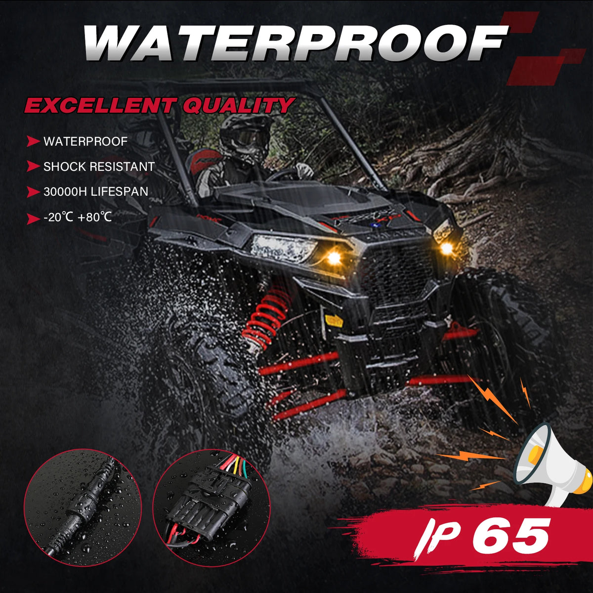 Street Legal Turn Signal & Horn Kit with Rocker Switch for Can-Am Maverick X3 & Polaris Ranger XP 1000