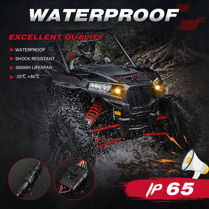 Street Legal Turn Signal & Horn Kit with Rocker Switch for Can-Am Maverick X3 & Polaris Ranger XP 1000