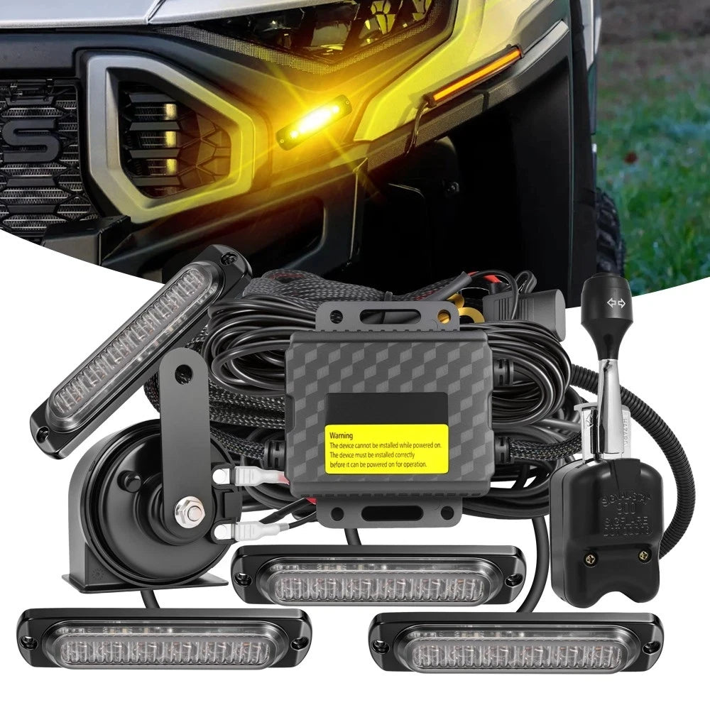 Street Legal Turn Signal Kit with Horn and Toggle Switch for UTV & SXS