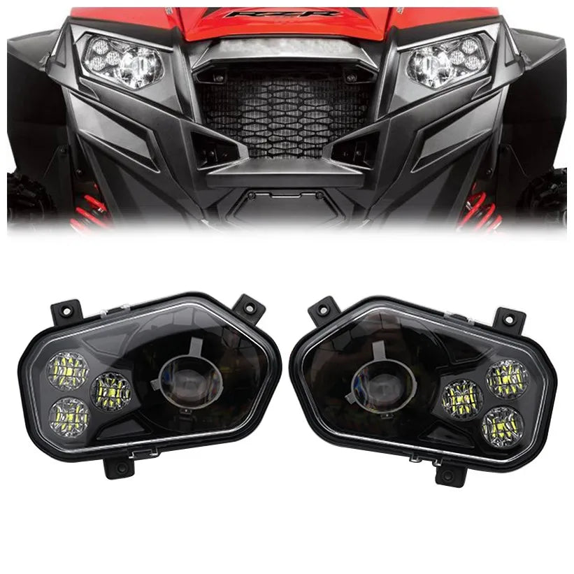 H4 LED Headlight Assembly, Left and Right for Polaris RZR 570 (2012–2013)
