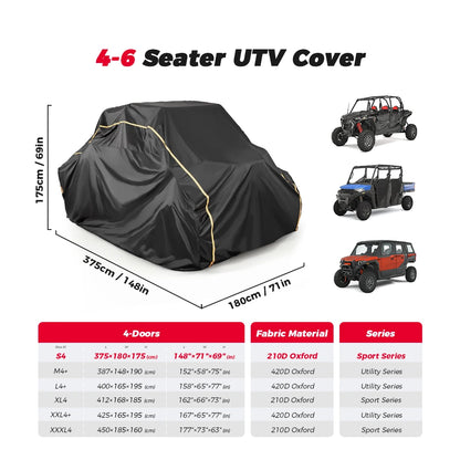 KEMIMOTO Full-Size 420D Oxford UTV Cover