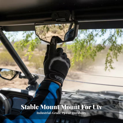 Rectangular Center Rearview Mirror with Roll Bar Mount for UTV & SXS