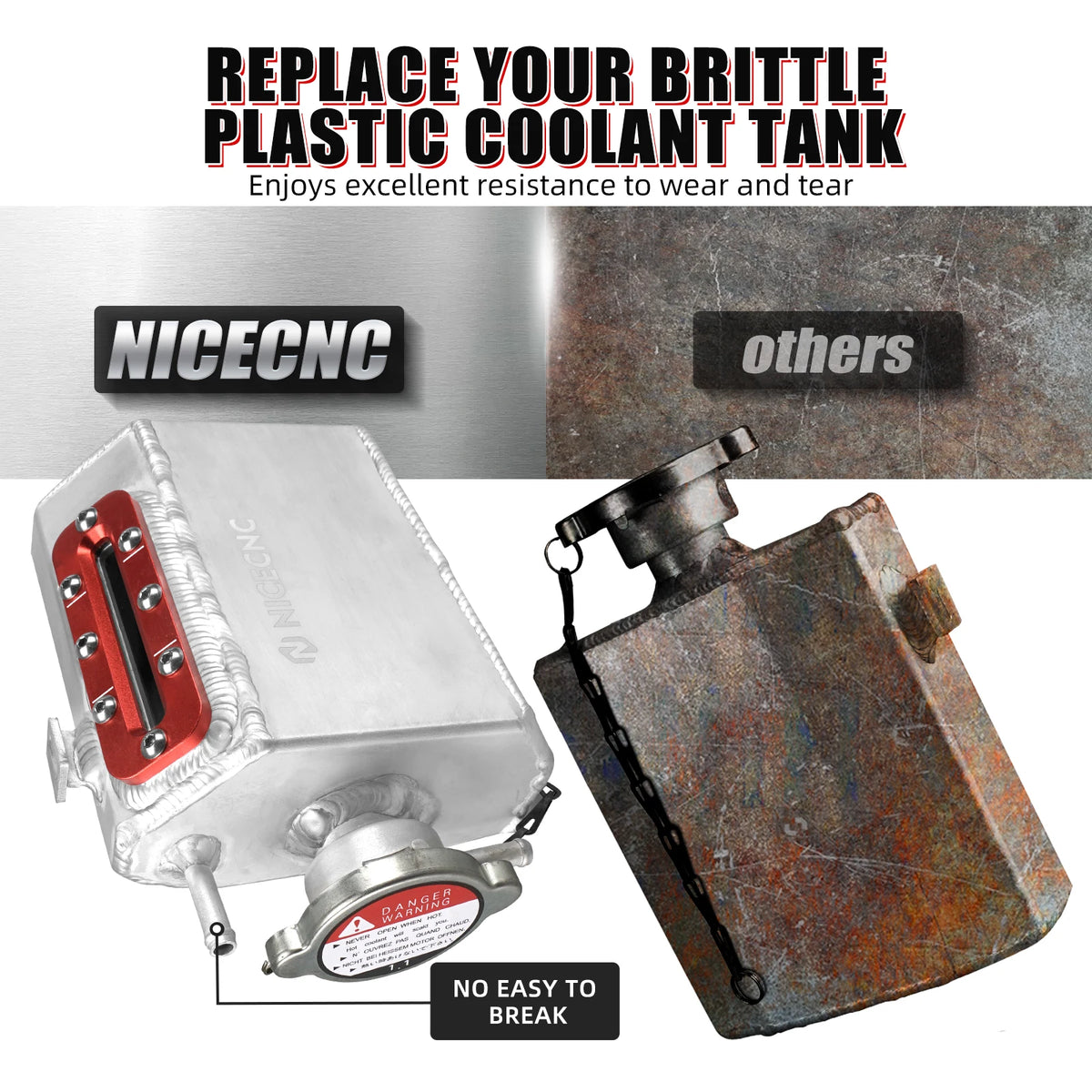NICECNC Aluminum Coolant Reservoir with Sight Window for Can-Am Maverick X3 & Defender