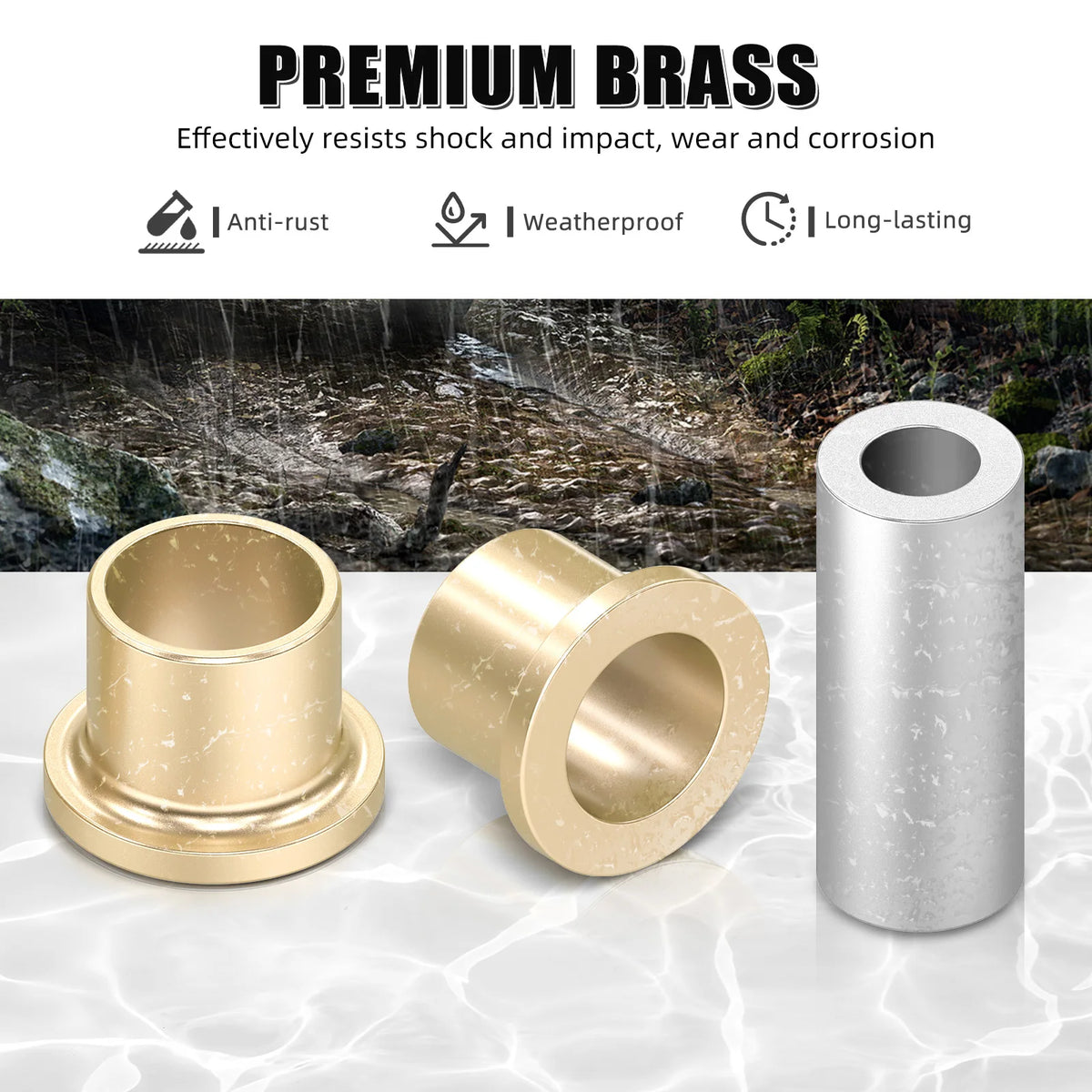NICECNC Brass A-Arm Bushing & Steel Sleeve Kit for Can-Am Maverick X3 (2017–2022)