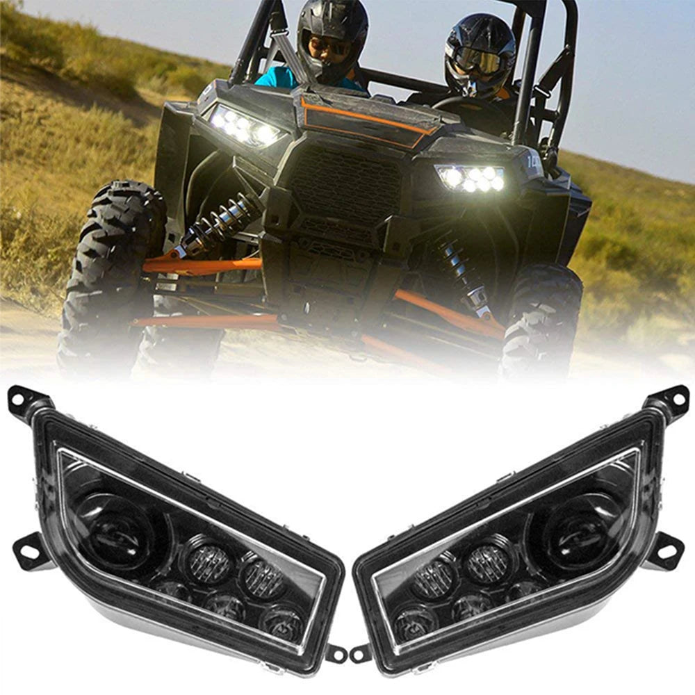 LED Headlight Kit, 30W High and 20W Low Beam for Polaris RZR 900, General & RZR XP 1000