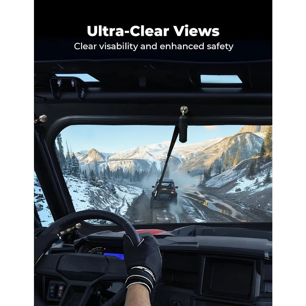 Front Windshield with Manual Wiper, DOT for Polaris RZR XP 1000, RZR XP Turbo & More