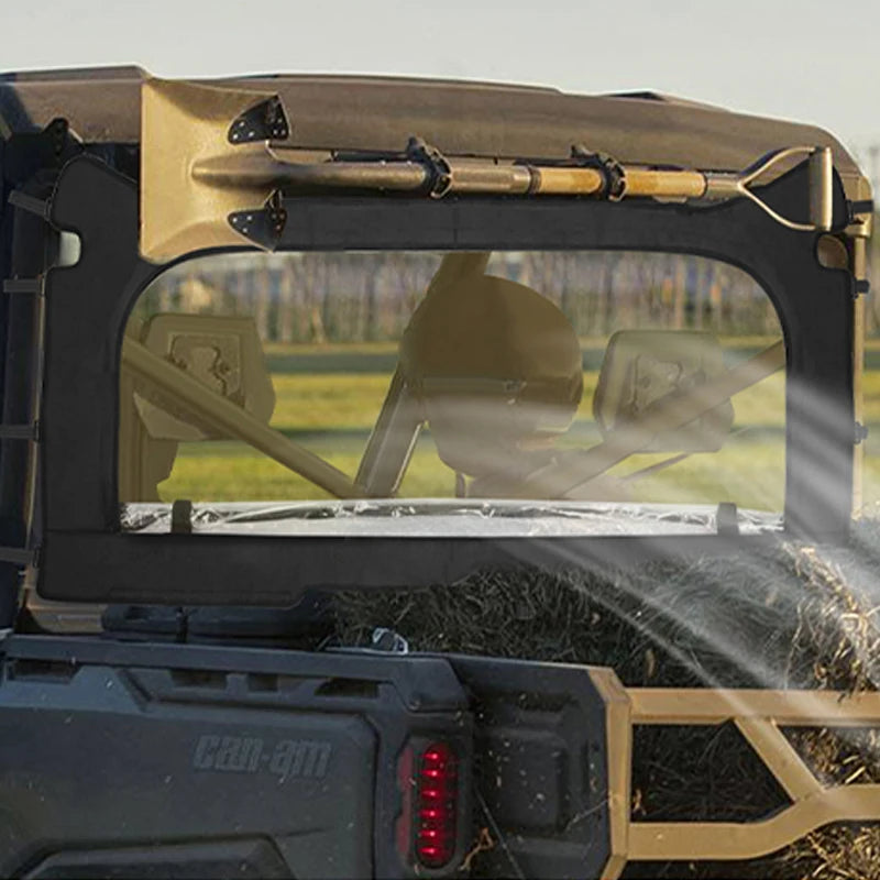 Roll-Up Zippered Rear Dust Windscreen for Can-Am Defender (2016–2026)