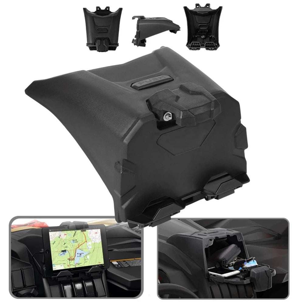 Electronic Device Tablet Holder with Storage Box for CFMOTO ZForce 950 & Can-Am Maverick X3