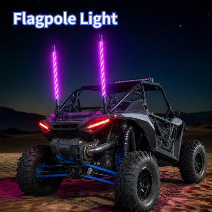 30cm LED Whip Light with Remote Control for UTV & SXS