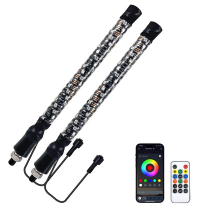 1-Foot RGB LED Whip Light with App Control for UTV & SXS
