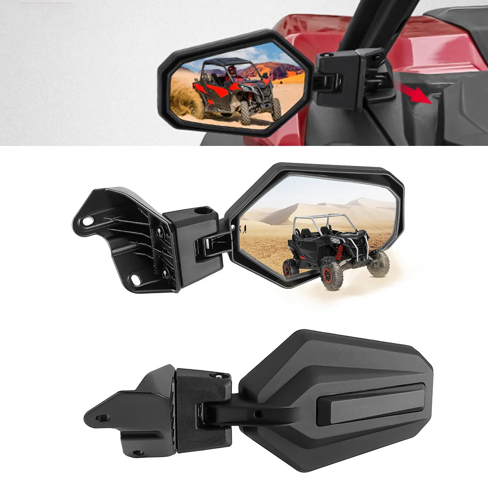Adjustable Folding Side Mirrors for Can-Am Maverick Sport, Maverick Trail & More